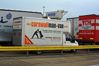 Cornwall man and van at Dover.